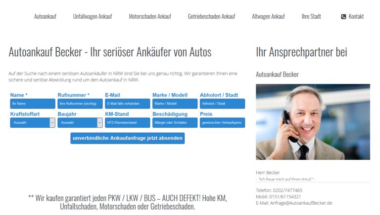 Autoankauf Becker – Ihr seriöser Ankäufer von Autos in Detmold