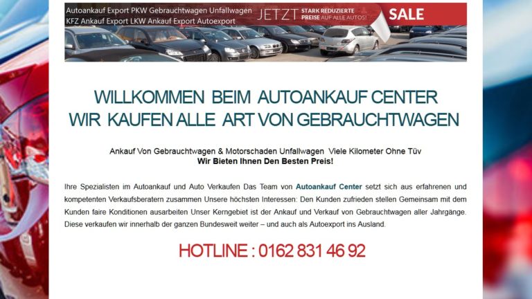 Autoankauf Center :  Ankauf Von Gebrauchtwagen & Motorschaden Unfallwagen