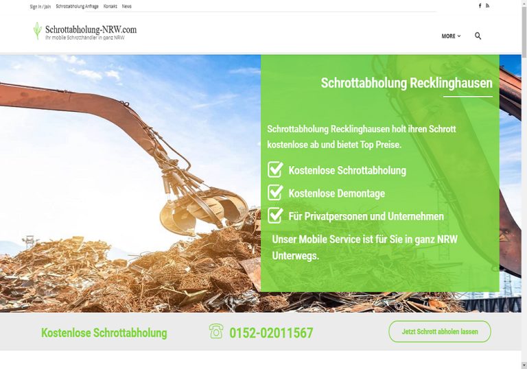 Schrottabholung Recklinghausen holen Ihren Metall- und Elektroschrott ab