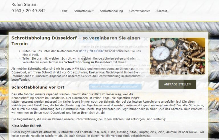 Abholung von Altmetall in Düsseldorf: Wir sammeln alle Altmetalle professionell