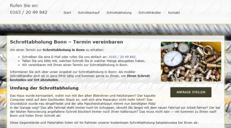 Schrottabholung Bonn : Komplizierte Schrottdemontagen führen Schrotthändler aus Bonn