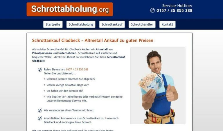 Schrottankauf in Gladbeck: Team von Schrottabholung.org bringt dem Kunden eine schnelle Antwort