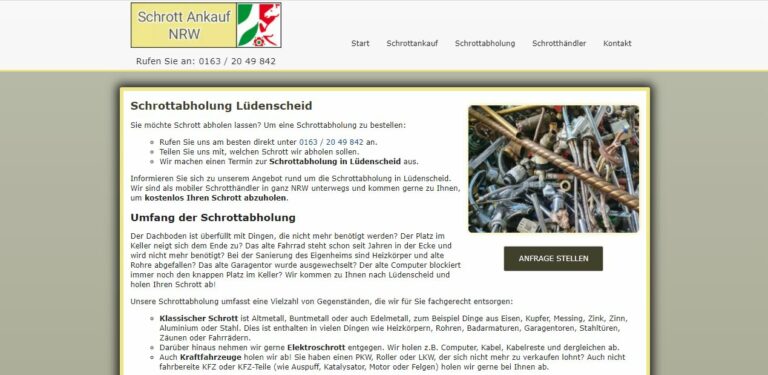 Schrottabholung Lüdenscheid und wertvolles Altmetall verkaufen