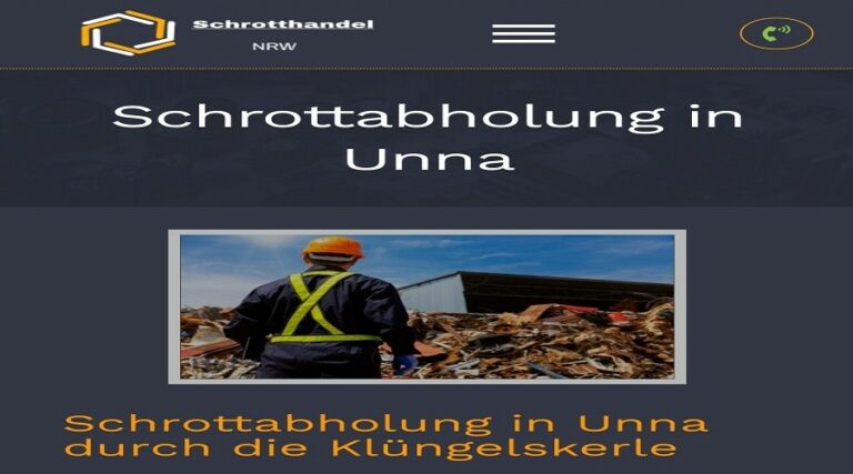 in Unna und Umgebung Metallschrott kostenlos ab durch Mobile Schrotthändler