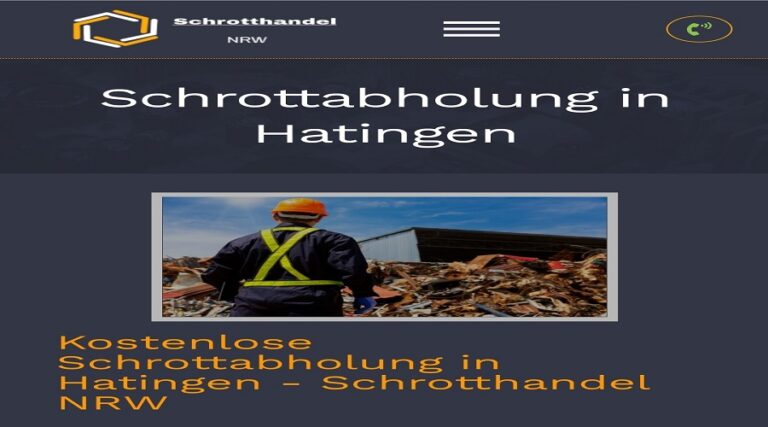 Die Schrottabholung Hattingen und Umgebung ist ihr Spezialist professionelle Schrottentsorgung