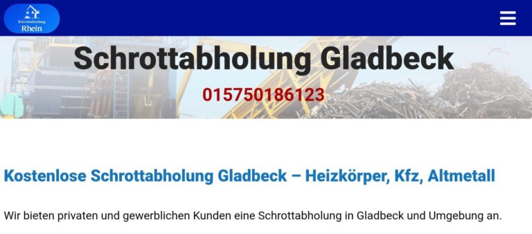 Schrottabholung in Gladbeck führen wir 6 Tagen die Woche durch.