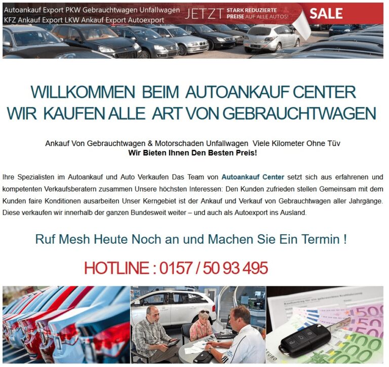 Verkauf des Gebrauchtwagen an Autoankauf-Kaiserslautern, wo Höchstpreise gezahlt werden